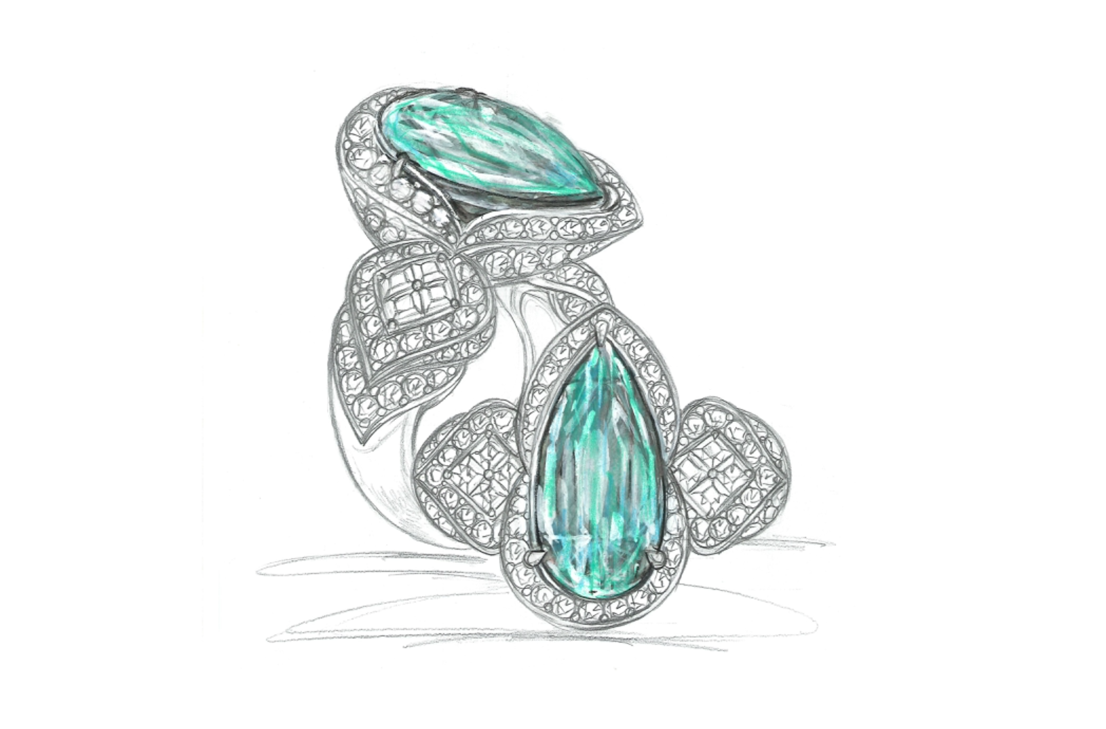 3.83ct No Oil Nigerian Emerald Ring with D Flawless Diamonds set in 18K Yellow Gold