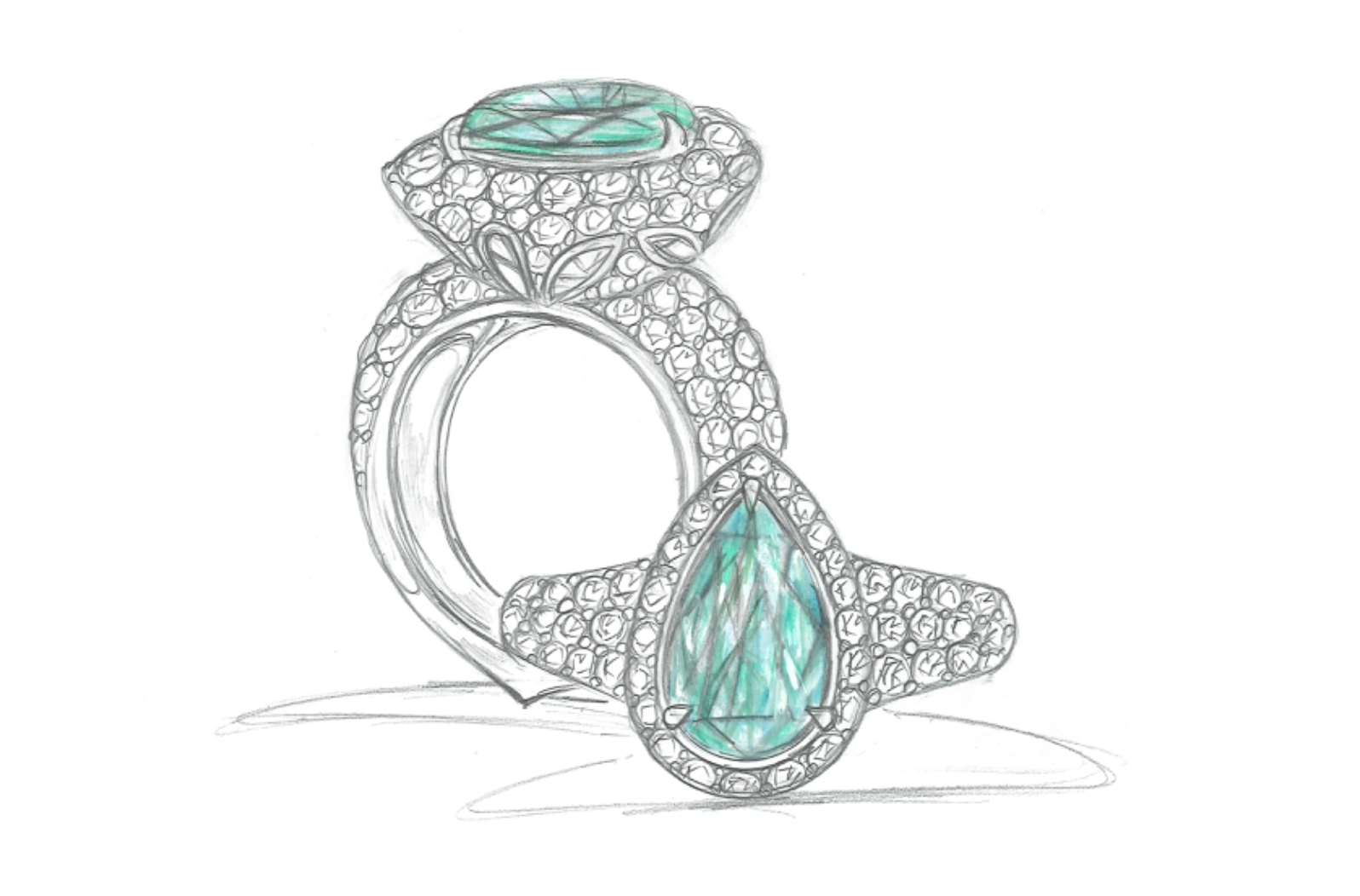 3.43ct No Oil Nigerian Emerald Ring with D Flawless Diamonds set in 18K Yellow Gold