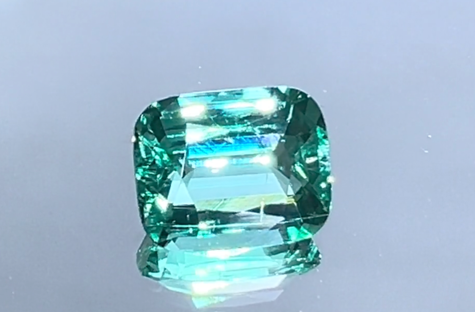 2.06ct No Oil Nigerian Emerald Ring with D Flawless Diamonds set in 18K White Gold