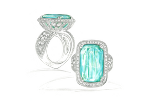 9.75ct No Oil Nigerian Emerald Ring with D Flawless Diamonds set in 18K White Gold