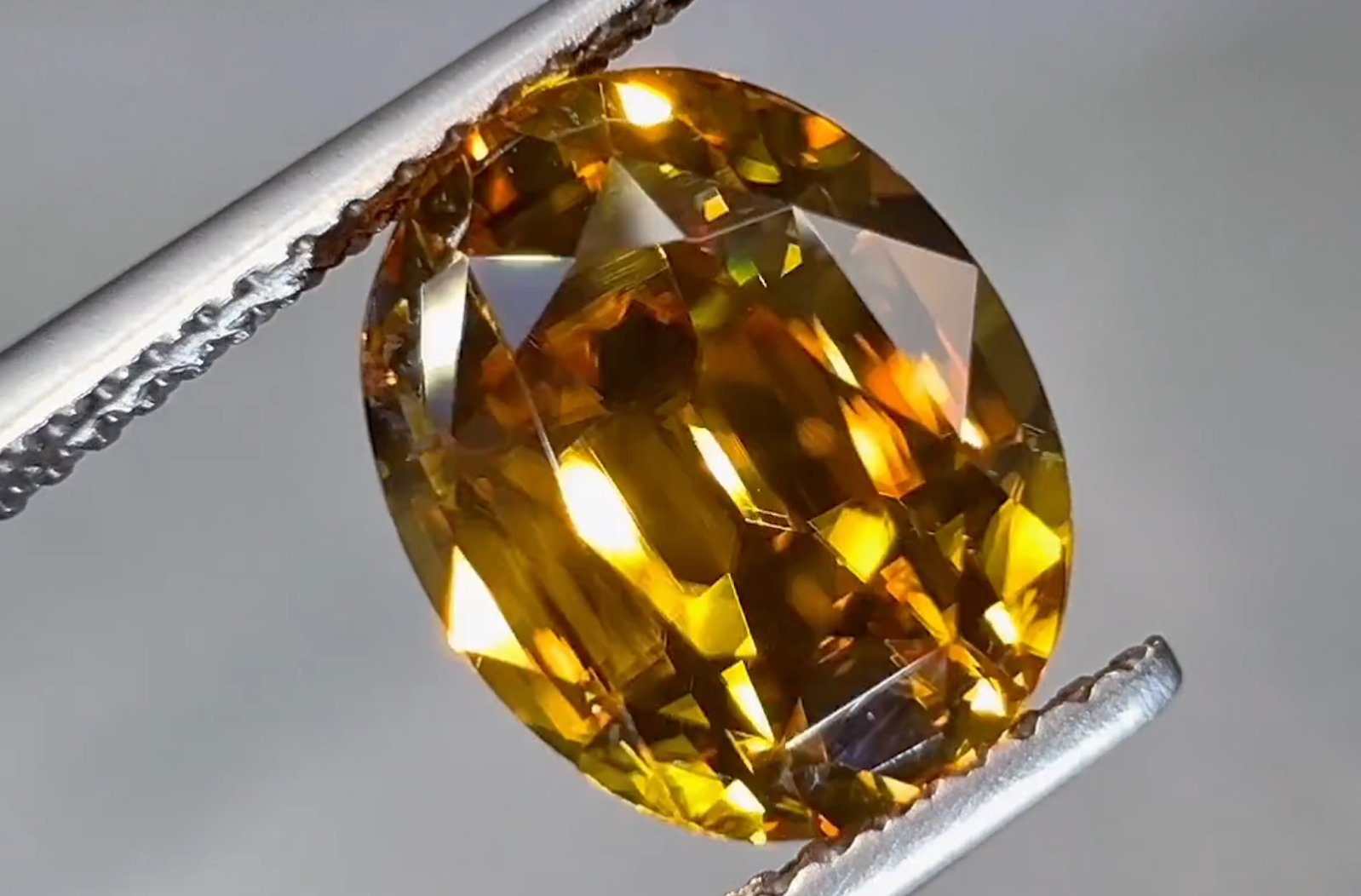 7.55ct Himalayan Yellow Zircon Ring with D Flawless Diamonds set in 18K Yellow Gold