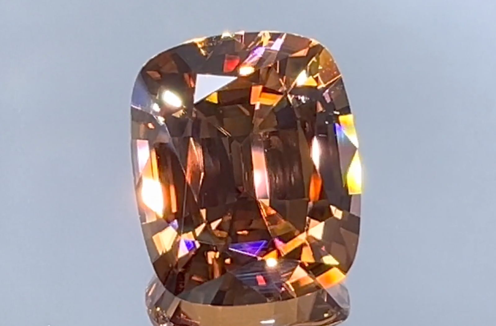 10.32ct Imperial Zircon Ring with D Flawless Diamonds set in 18K Yellow Gold
