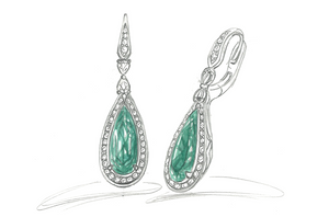 4.03ct No Oil Nigerian Emerald Earrings with D Flawless Diamonds set in 18K White Gold
