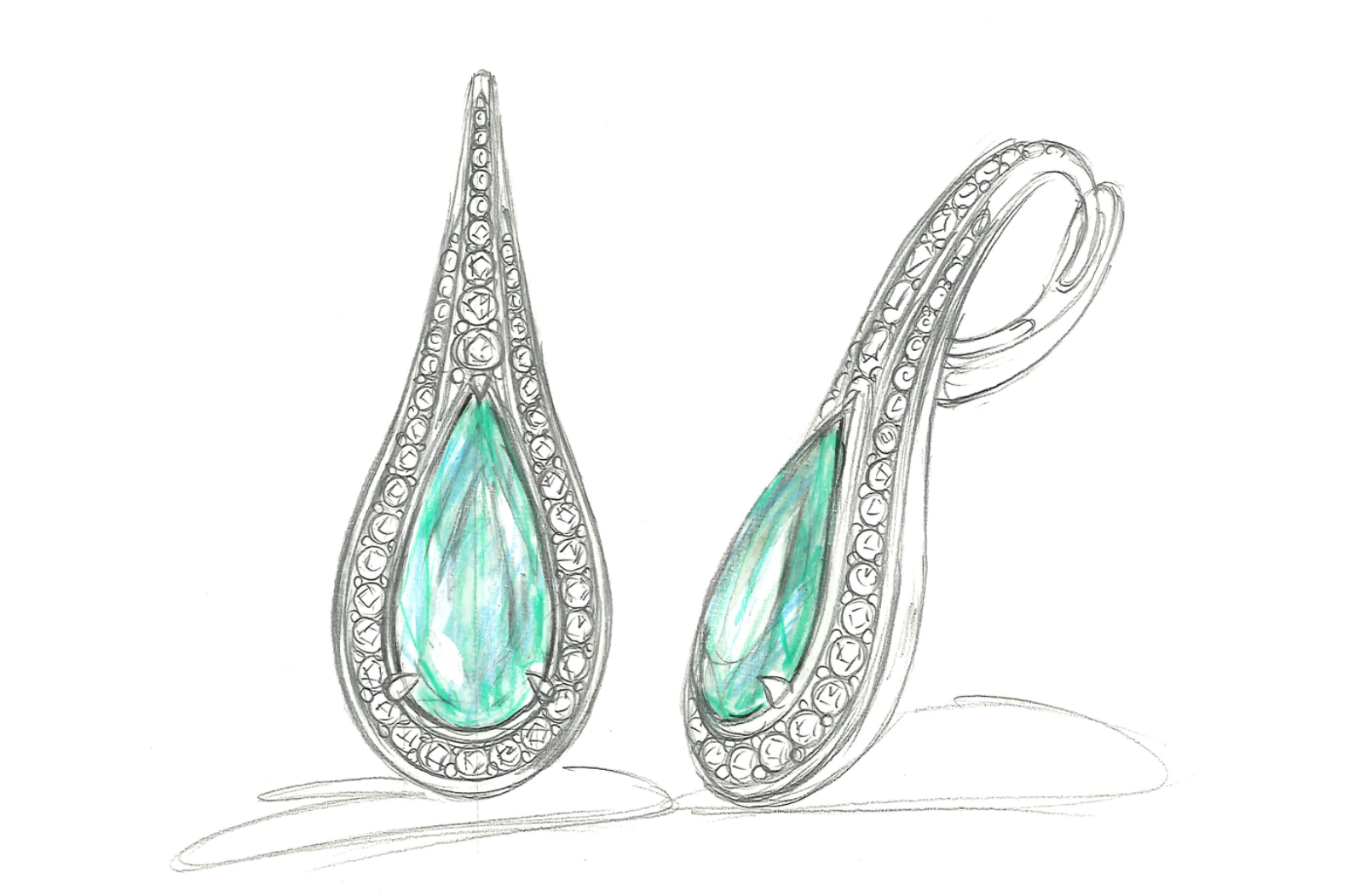 13.37ct No Oil Nigerian Emerald Earrings with D Flawless Diamonds set in 18K Yellow Gold