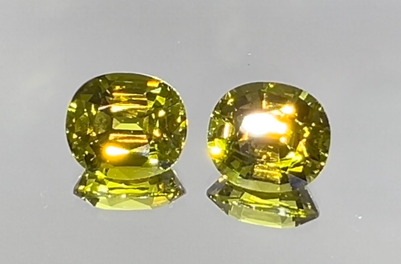 4.36ct Andradite Garnet Earrings with D Flawless Diamonds set in 18K Yellow Gold