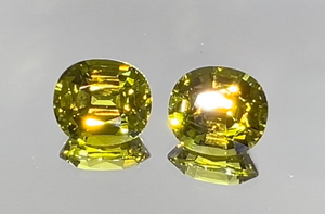 4.36ct Andradite Garnet Earrings with D Flawless Diamonds set in 18K Yellow Gold