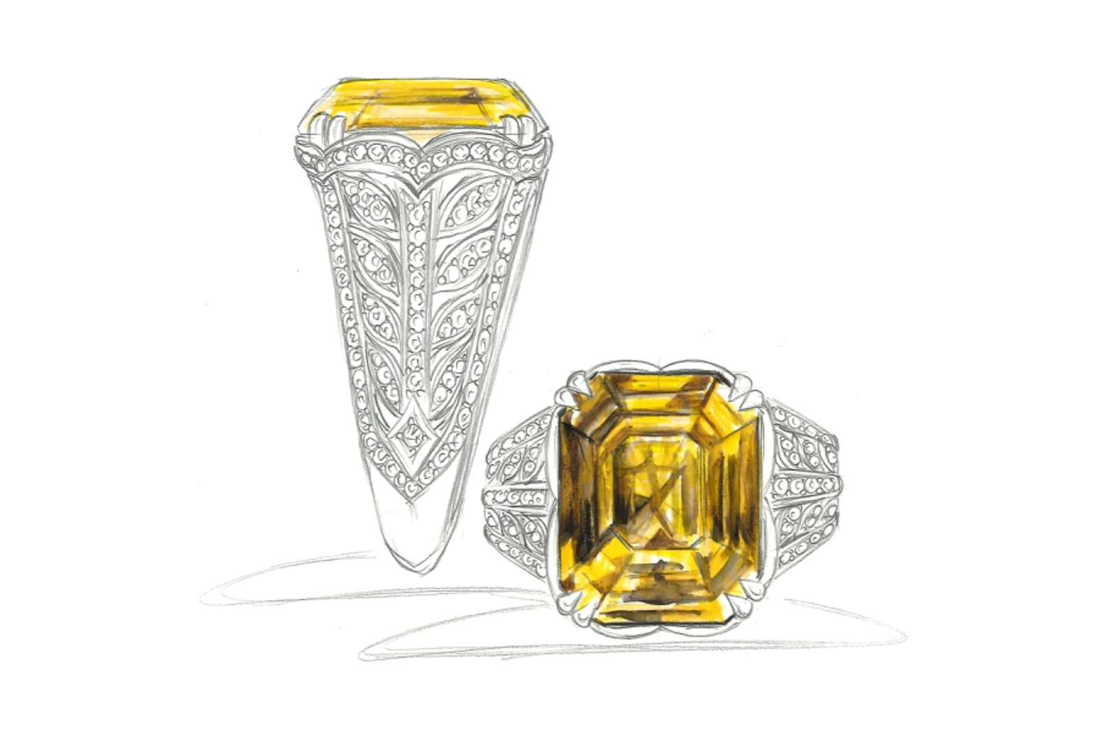 18.78ct Australian Yellow Zircon Ring with D Flawless Diamonds set in 18K Yellow Gold