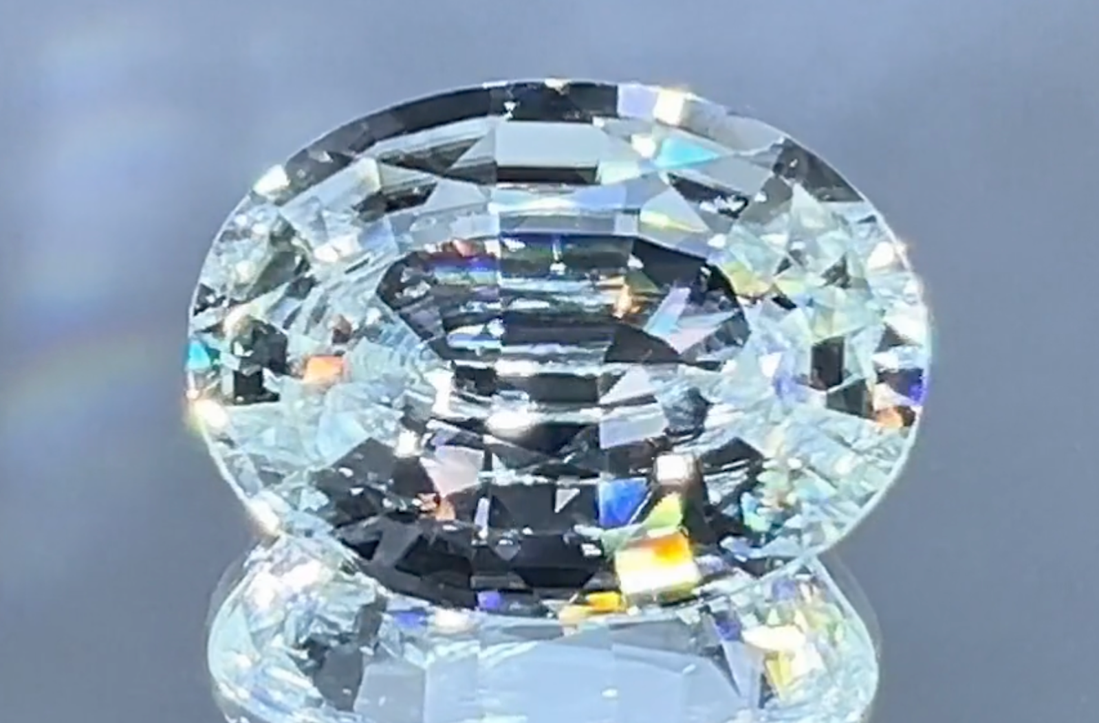 21.28ct White Zircon Ring with D Flawless Diamonds set in 18K White Gold