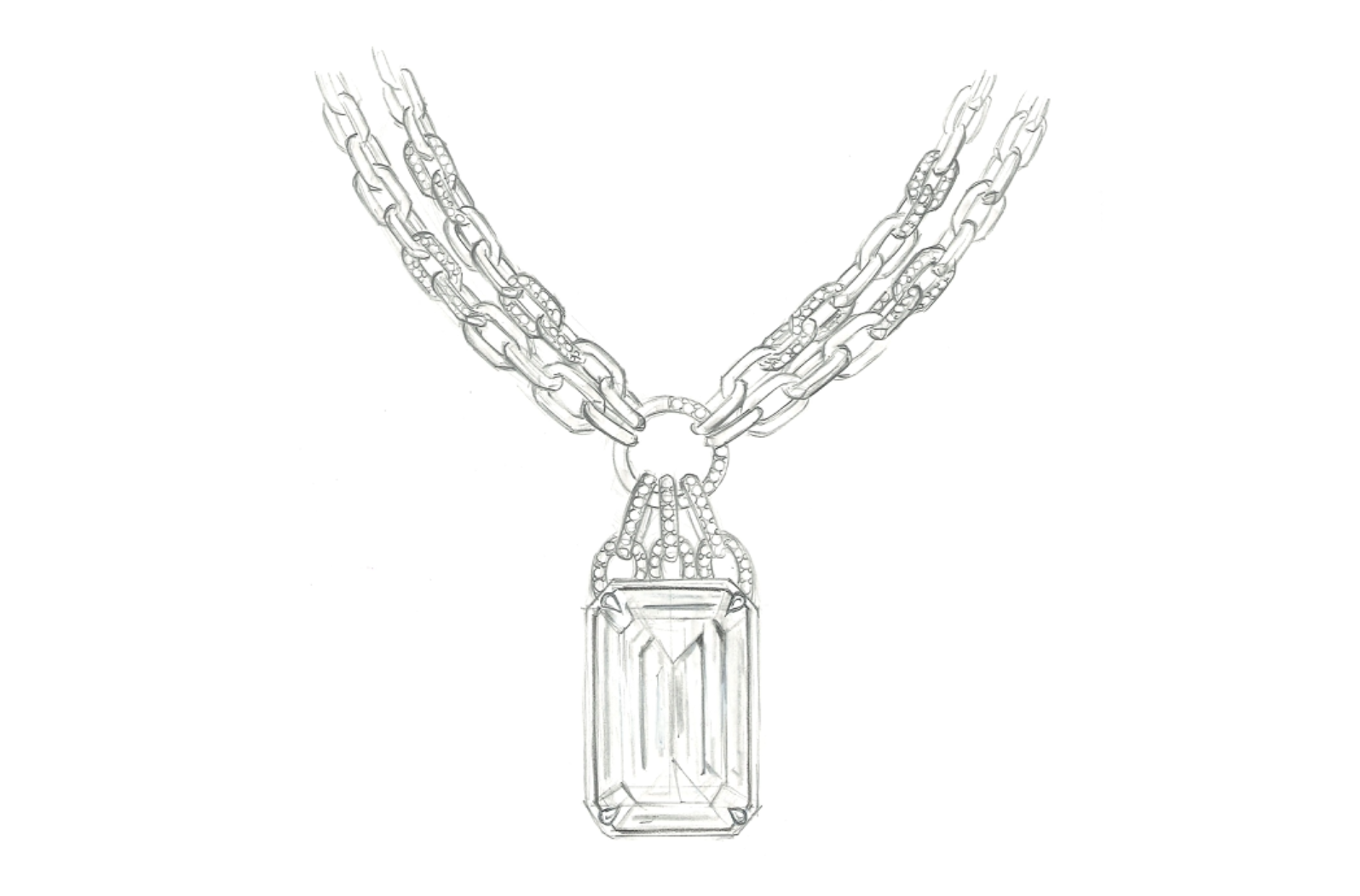 48.83ct World Record Hambergite Necklace with D Flawless Diamonds set in 18K Yellow Gold