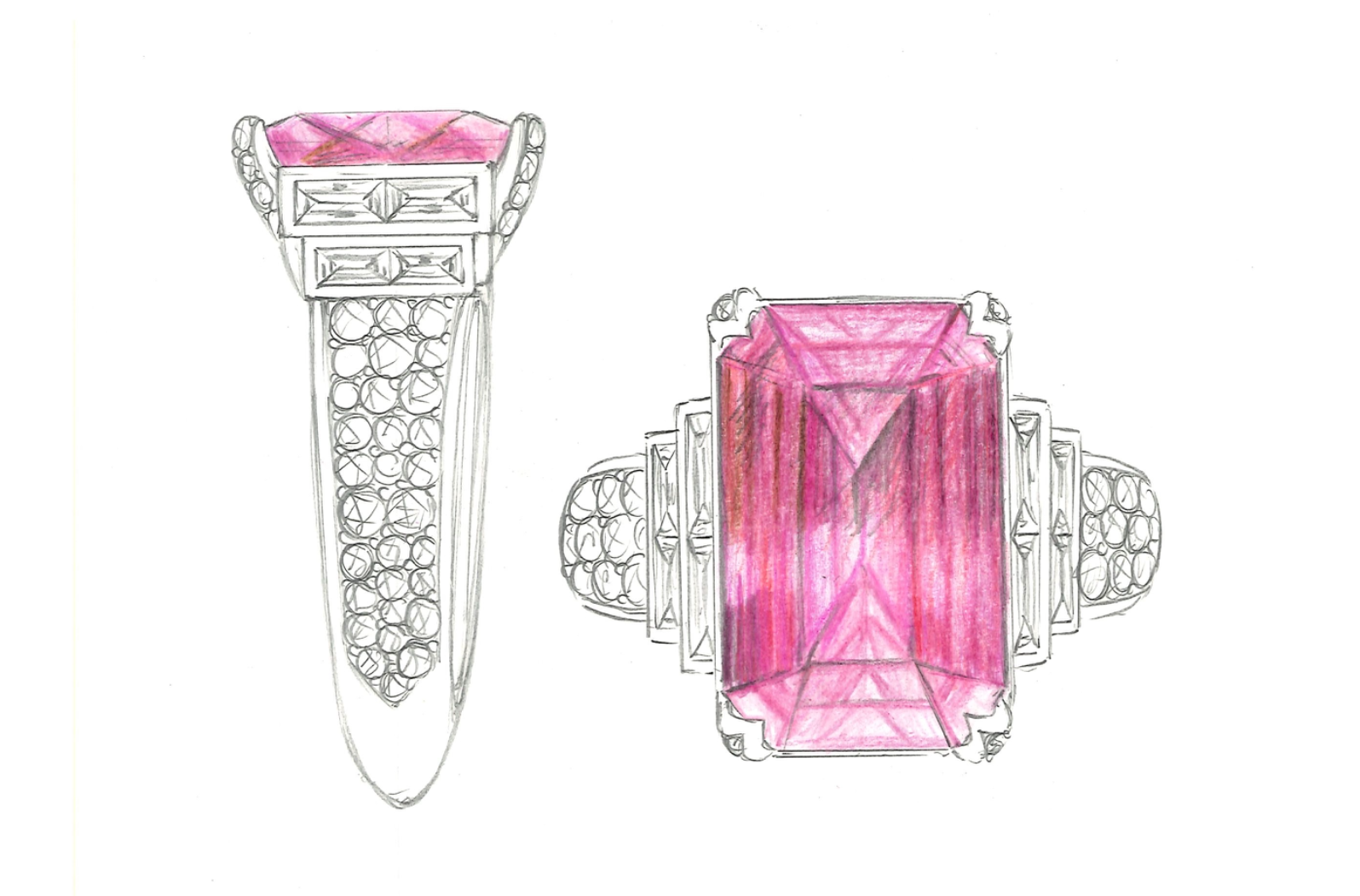 15.01ct Neon Titanium Tourmaline Ring with D Flawless Diamonds set in 18K White Gold