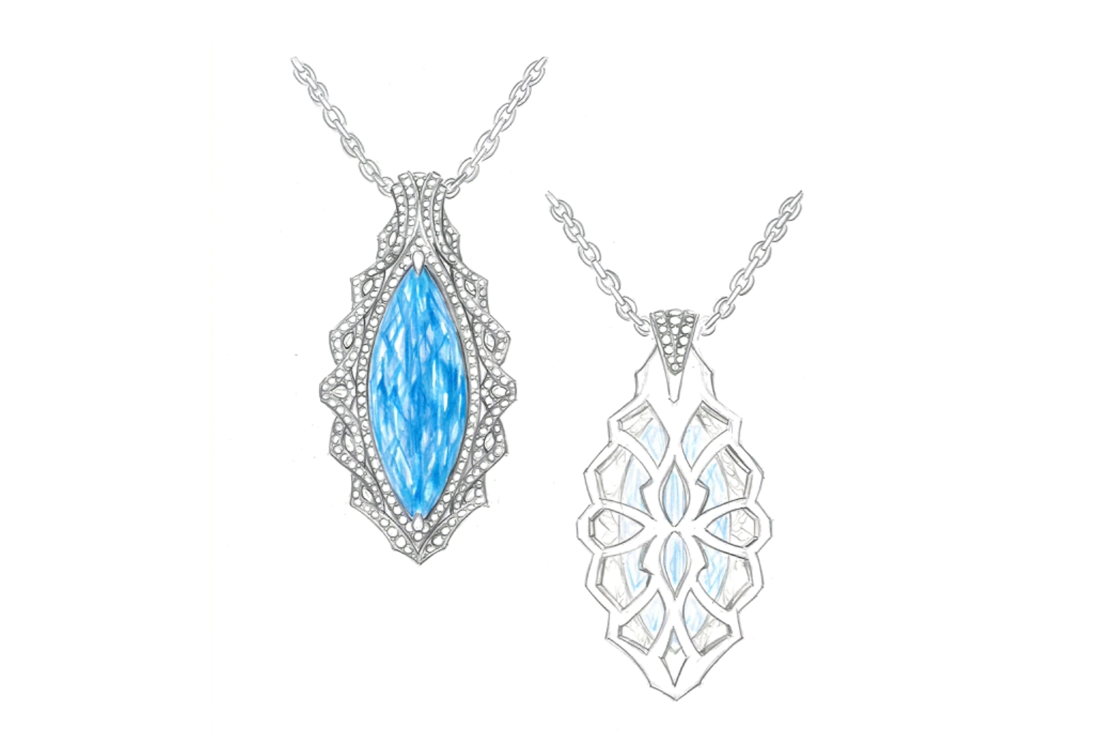 18.67ct Santa Maria Aquamarine Necklace with D Flawless Diamonds set in 18K White Gold