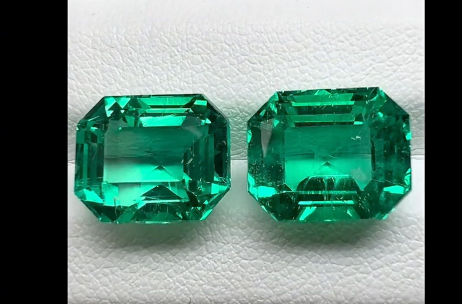 13.48ct Vivid Green Muzo Colombian Emerald Earrings with D Flawless Diamonds set in 18K White Gold