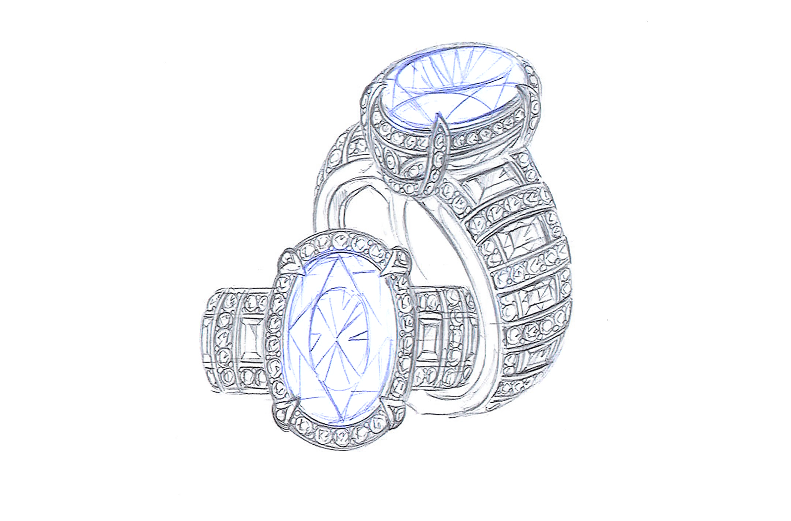 4.88ct Unheated Antique Indian Kashmir Sapphire Ring with D Flawless Diamonds set in 18K Yellow Gold