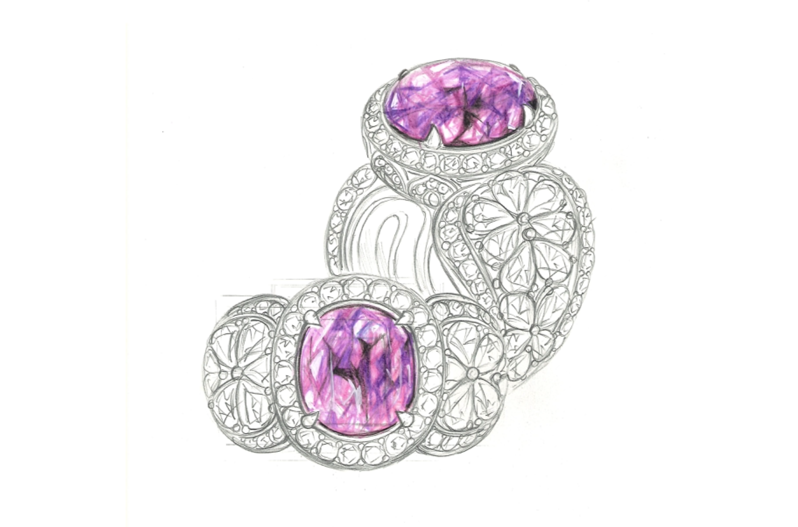 4.09ct Unheated Kashmir Sapphire Ring with D Flawless Diamonds set in 18K Yellow Gold