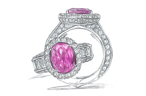 4.01ct Unheated Kashmir Sapphire Ring with D Flawless Diamonds set in 18K White Gold
