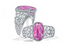 2.29ct Unheated Kashmir Sapphire Ring with D Flawless Diamonds set in 18K White Gold