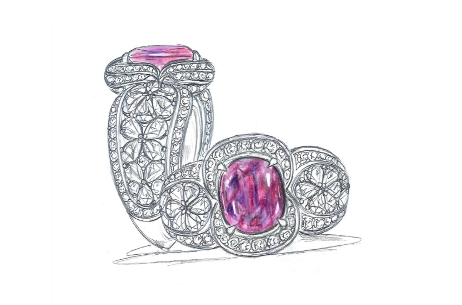 3.75ct Unheated Kashmir Sapphire Ring with D Flawless Diamonds set in 18K White Gold