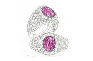 2.84ct Unheated Kashmir Sapphire Ring with D Flawless Diamonds set in 18K White Gold