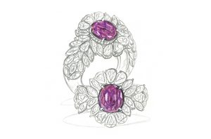 4.46ct Unheated Kashmir Sapphire Ring with D Flawless Diamonds set in 18K White Gold