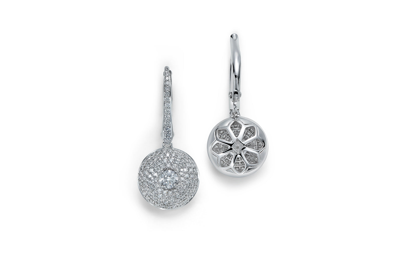 1.12ct D Flawless Diamond Earrings set in 18K White Gold