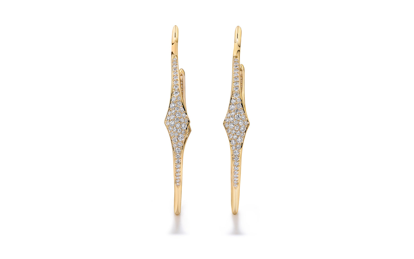 1.60ct D Flawless Diamond Earrings set in 18K Yellow Gold