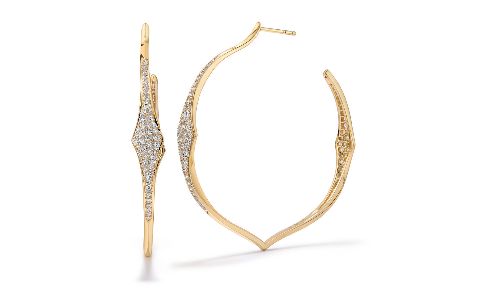1.60ct D Flawless Diamond Earrings set in 18K Yellow Gold