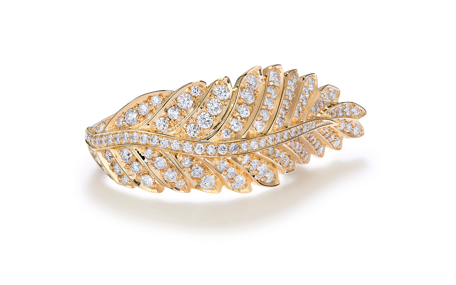 Feather 0.72ct D Flawless Diamond Ring set in 18K Yellow Gold