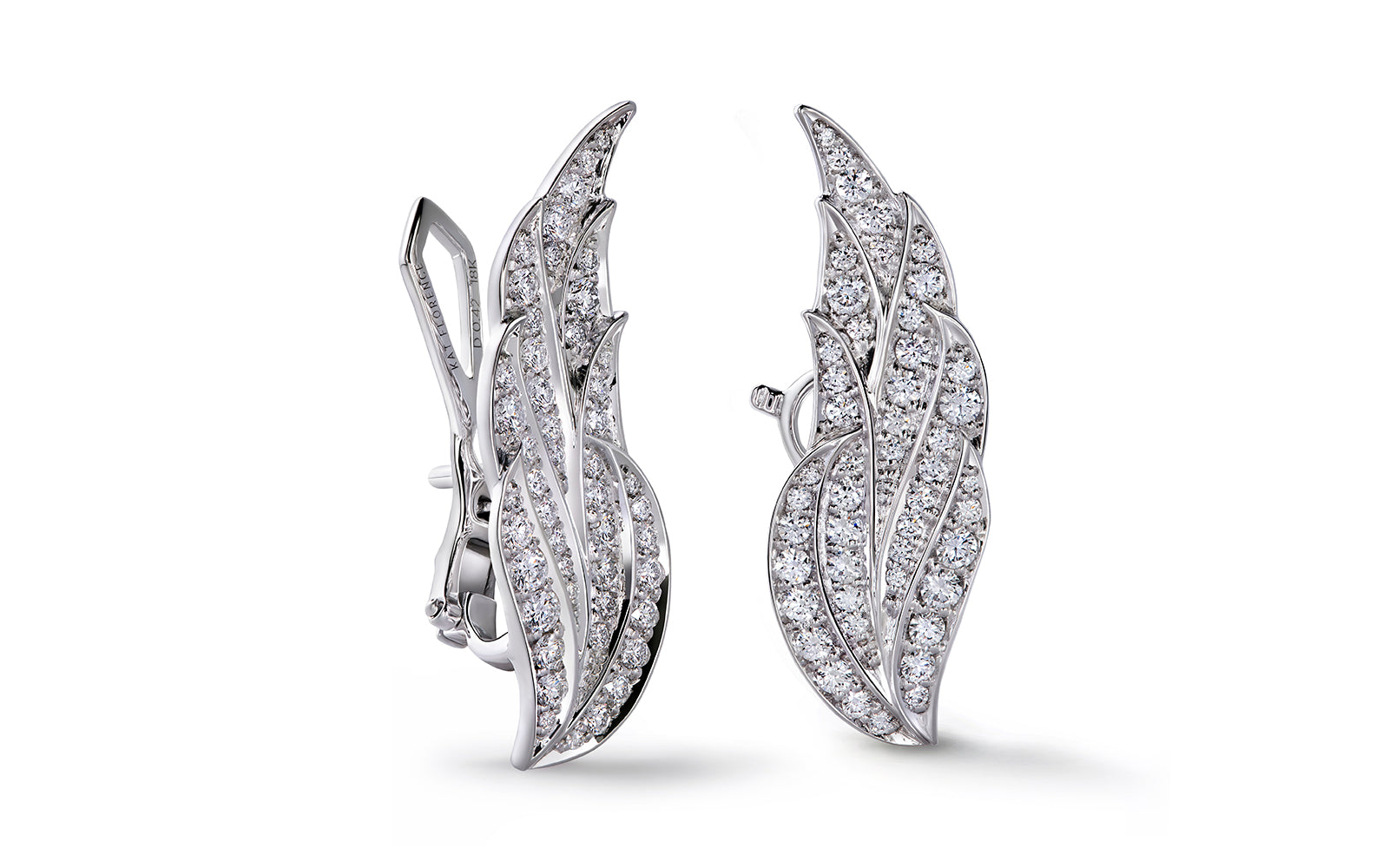 0.88ct Wings D Flawless Diamond Earrings set in 18K White Gold