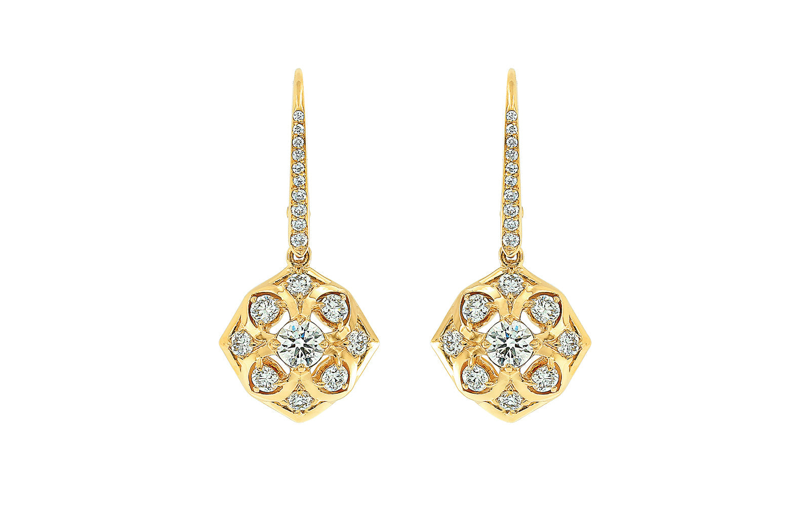 0.76ct D Flawless Diamond Earrings set in 18K Yellow Gold
