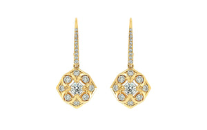 0.76ct D Flawless Diamond Earrings set in 18K Yellow Gold