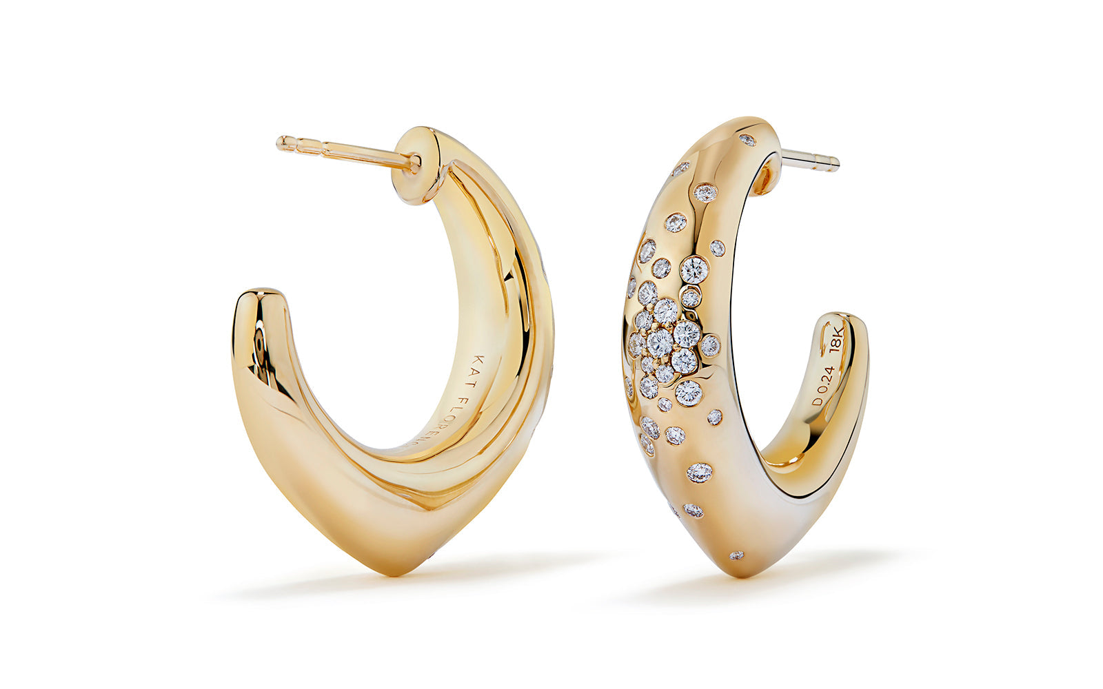 Dew Drop 0.48ct D Flawless Diamond Earrings set in 18K Yellow Gold