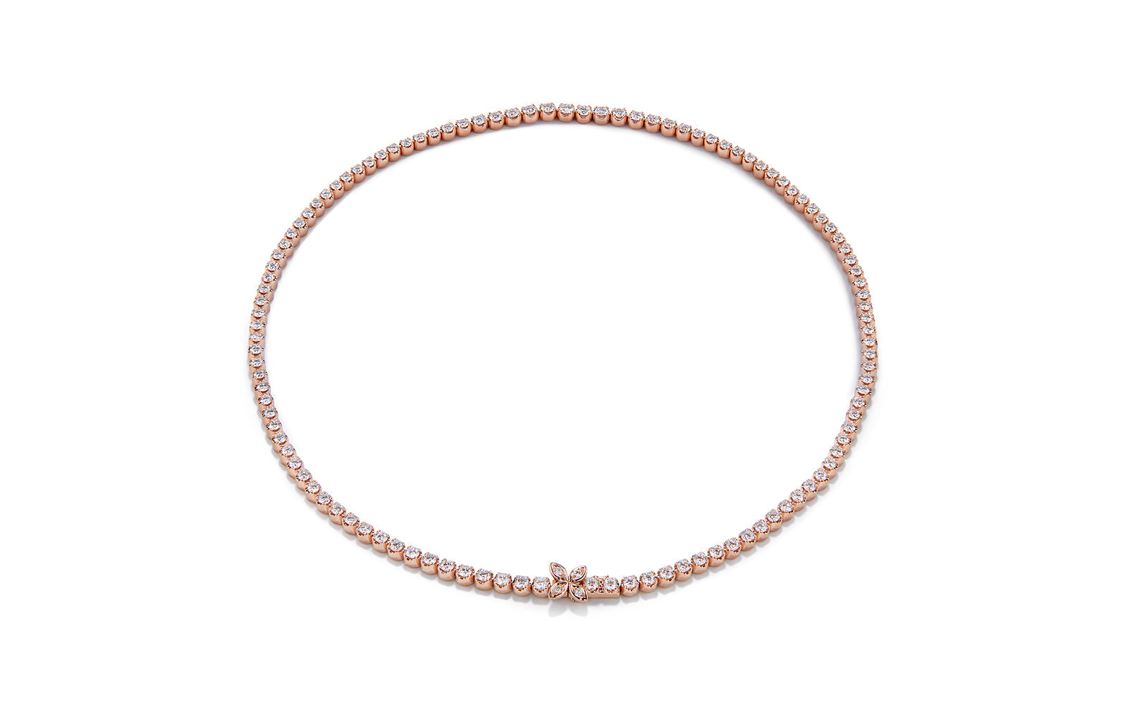 7.72ct D Flawless Diamond Necklace set in 18K Rose Gold