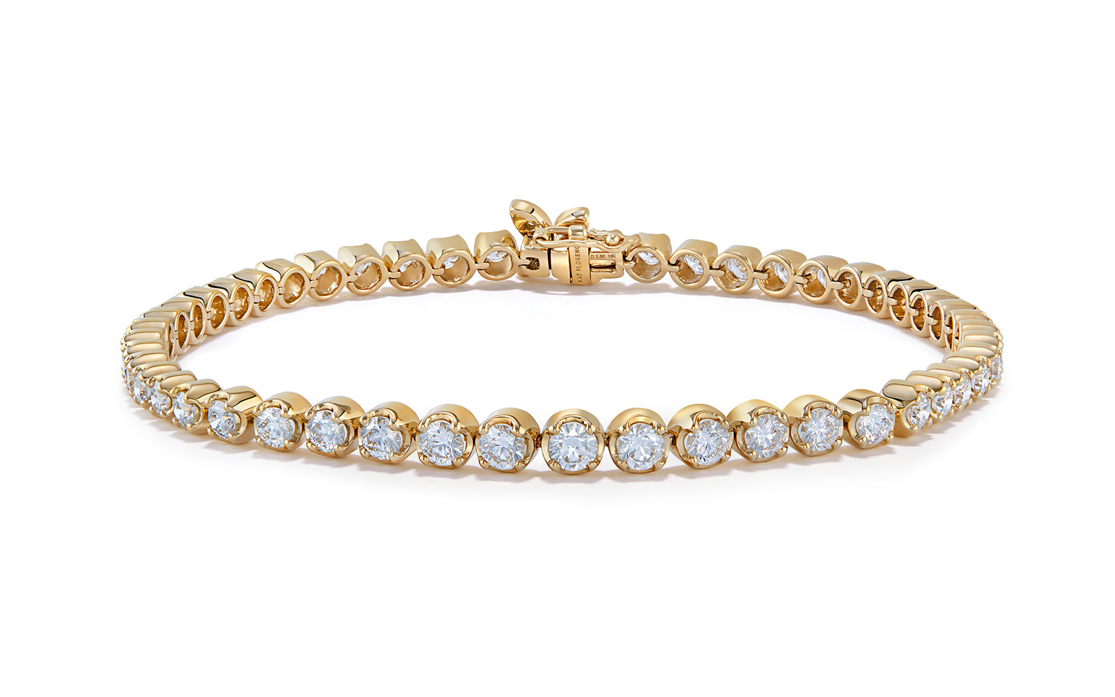 3.60ct D Flawless Diamond Bracelet set in 18K Yellow Gold