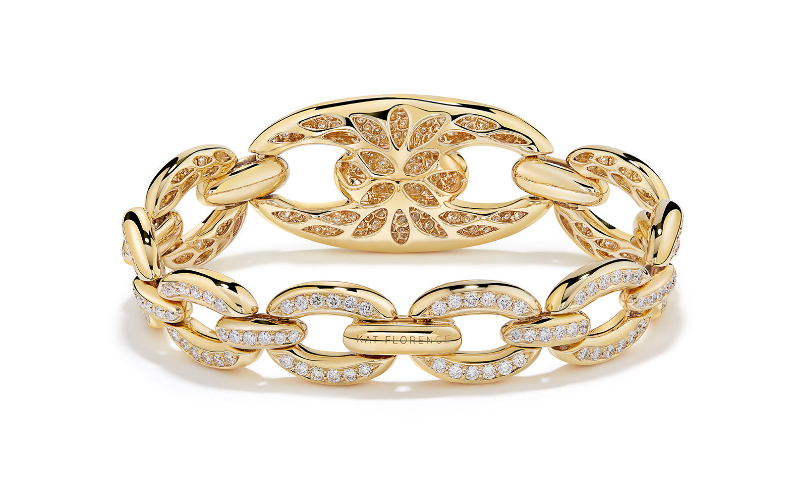 5.37ct D Flawless Diamond Bracelet set in 18K Yellow Gold