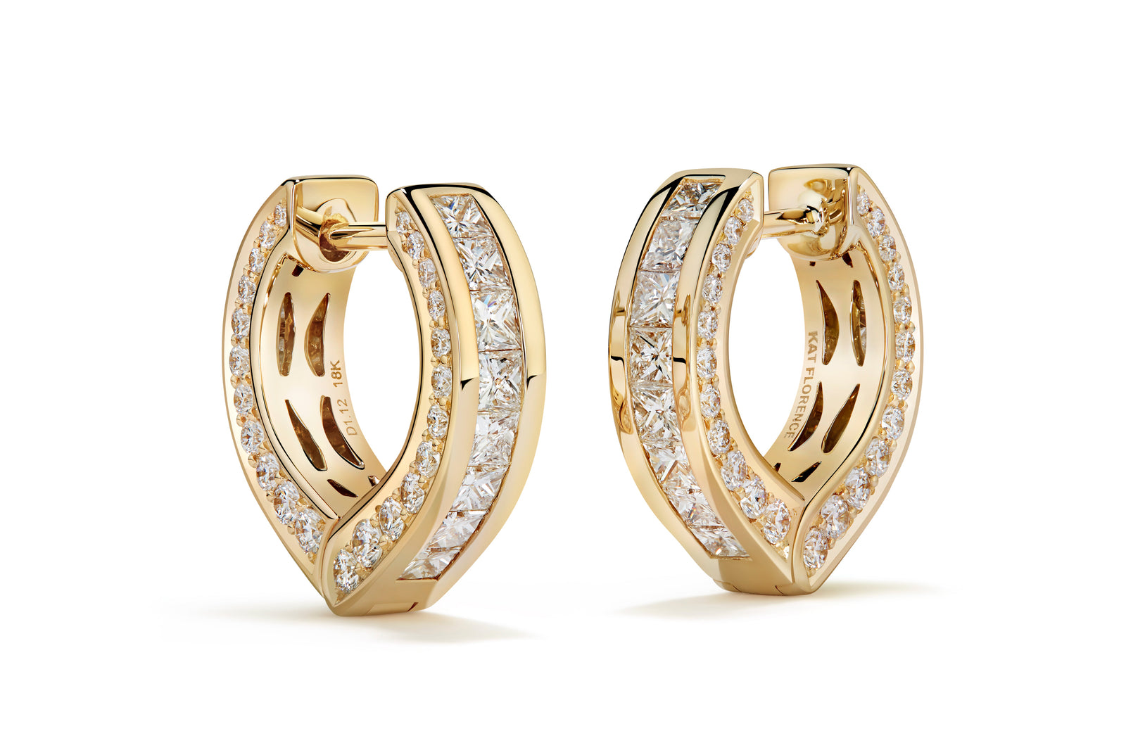 2.24ct D Flawless Diamond Earrings set in 18K Yellow Gold