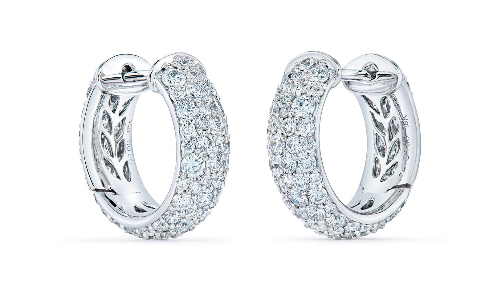 2.00ct D Flawless Diamond Earrings set in 18K White Gold