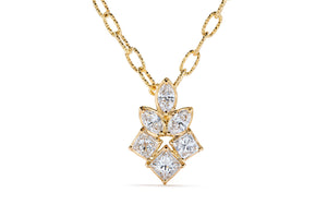 0.89ct D Flawless Diamond Necklace set in 18K Yellow Gold