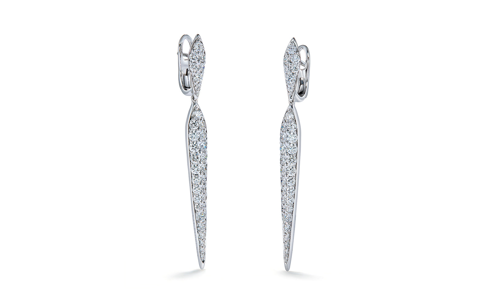 2.44ct D Flawless Diamond Earrings set in 18K White Gold