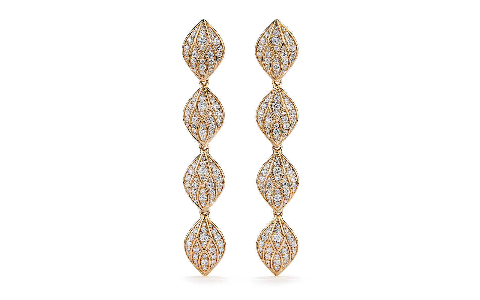 1.92ct D Flawless Diamond Earrings set in 18K Yellow Gold