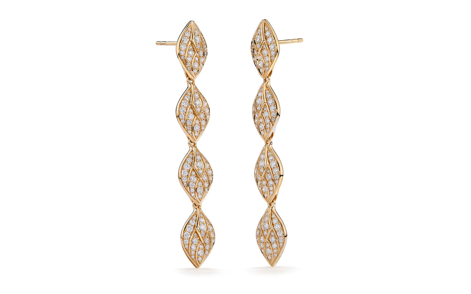 1.92ct D Flawless Diamond Earrings set in 18K Yellow Gold