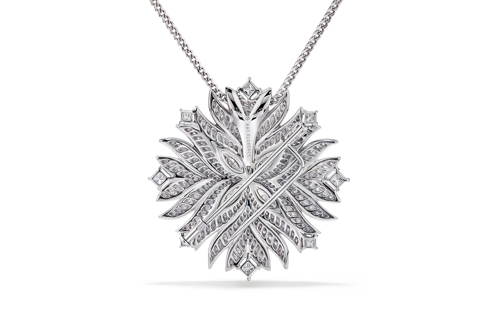 2.7ct D Flawless Diamond Necklace and Brooch set in 18K White Gold
