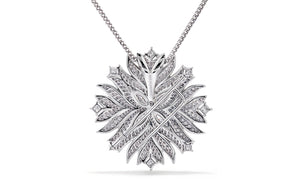 2.7ct D Flawless Diamond Necklace and Brooch set in 18K White Gold