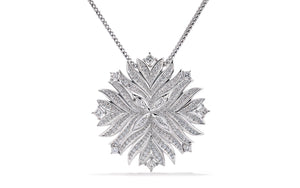 2.7ct D Flawless Diamond Necklace and Brooch set in 18K White Gold