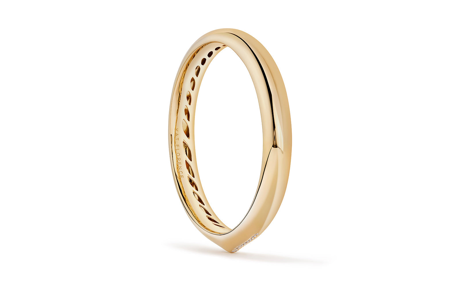 Ellipse 0.37ct D Flawless Diamond Bangle set in 18K Yellow Gold