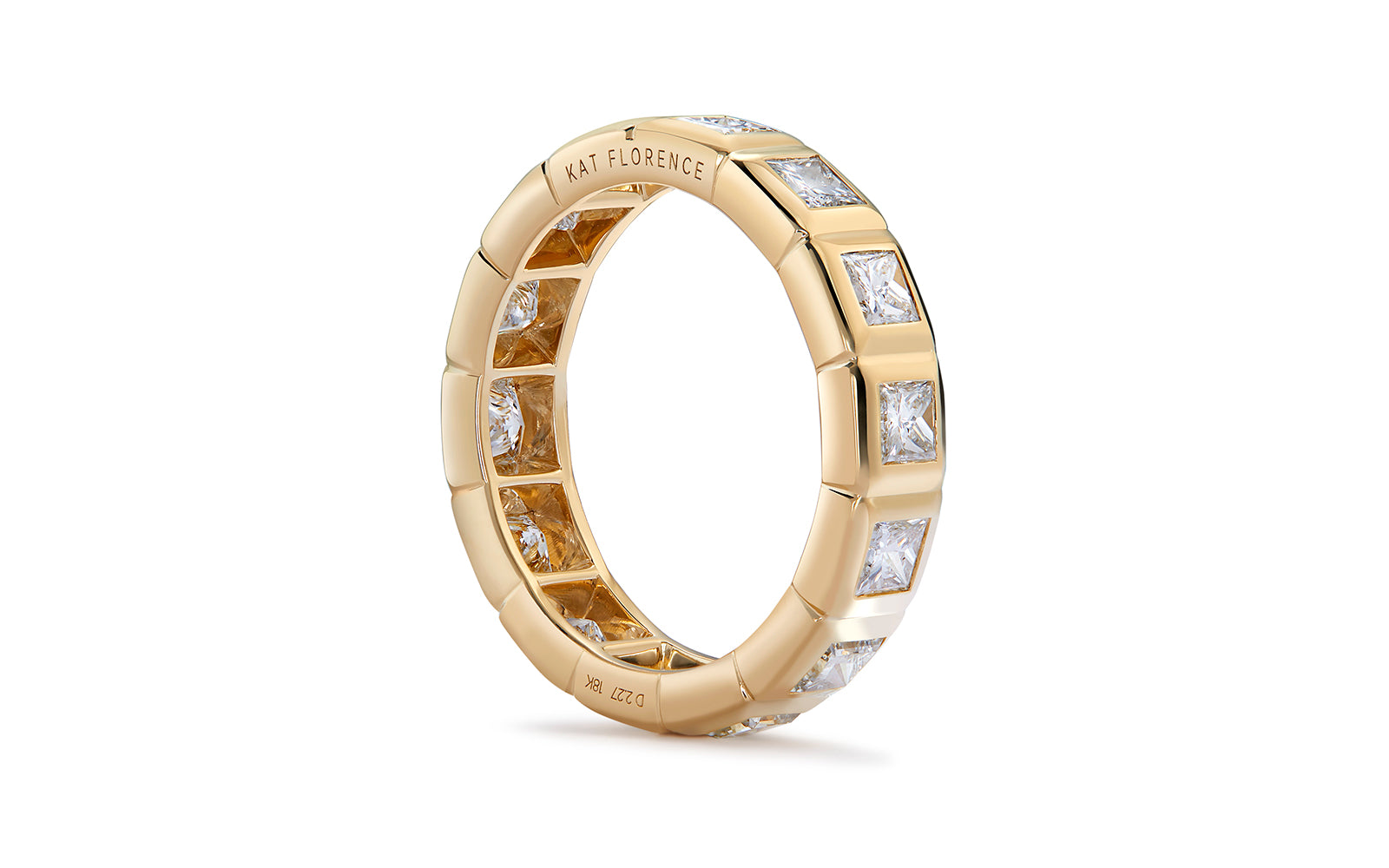 Princess 2.27ct D Flawless Diamond Ring set in 18K Yellow Gold