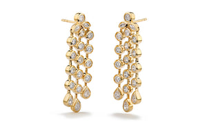 Raindrops 4.08ct D Flawless Diamond Earrings set in 18K Yellow Gold