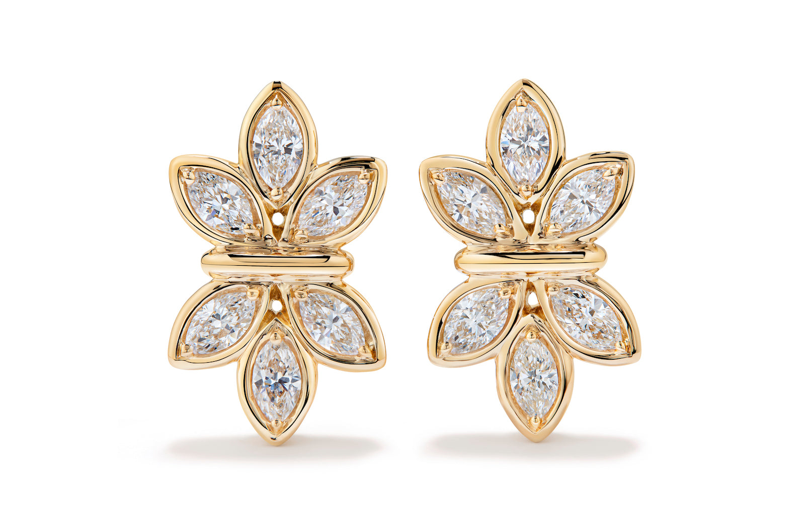 1.28ct D Flawless Diamond Earrings set in 18K Yellow Gold