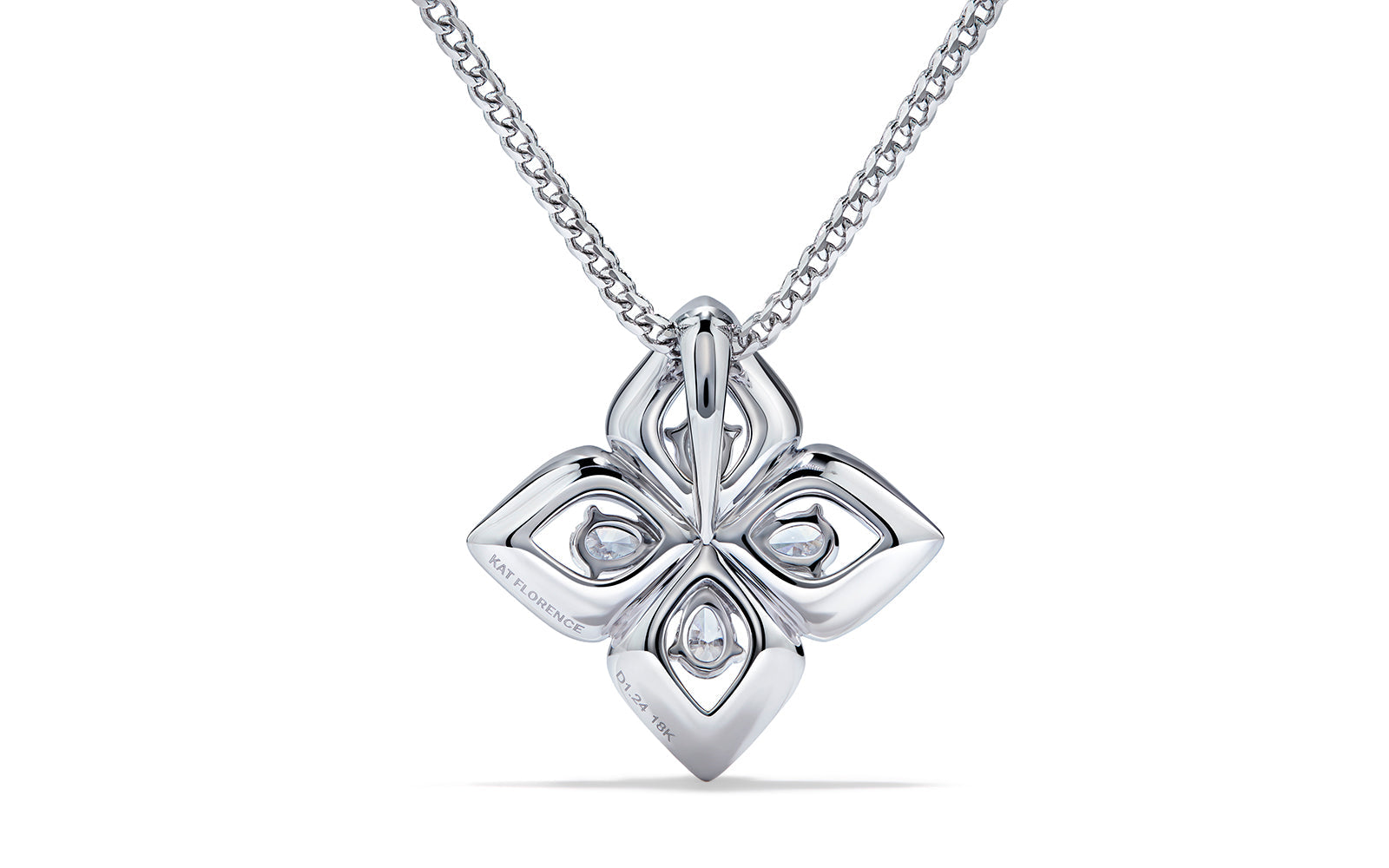 1.24ct D Flawless Diamond Necklace set in 18K White Gold