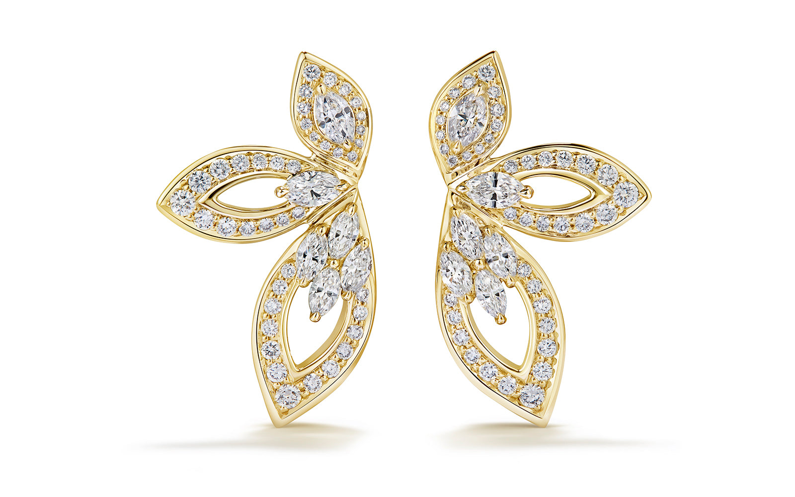 1.50ct D Flawless Diamond Earrings set in 18K Yellow Gold