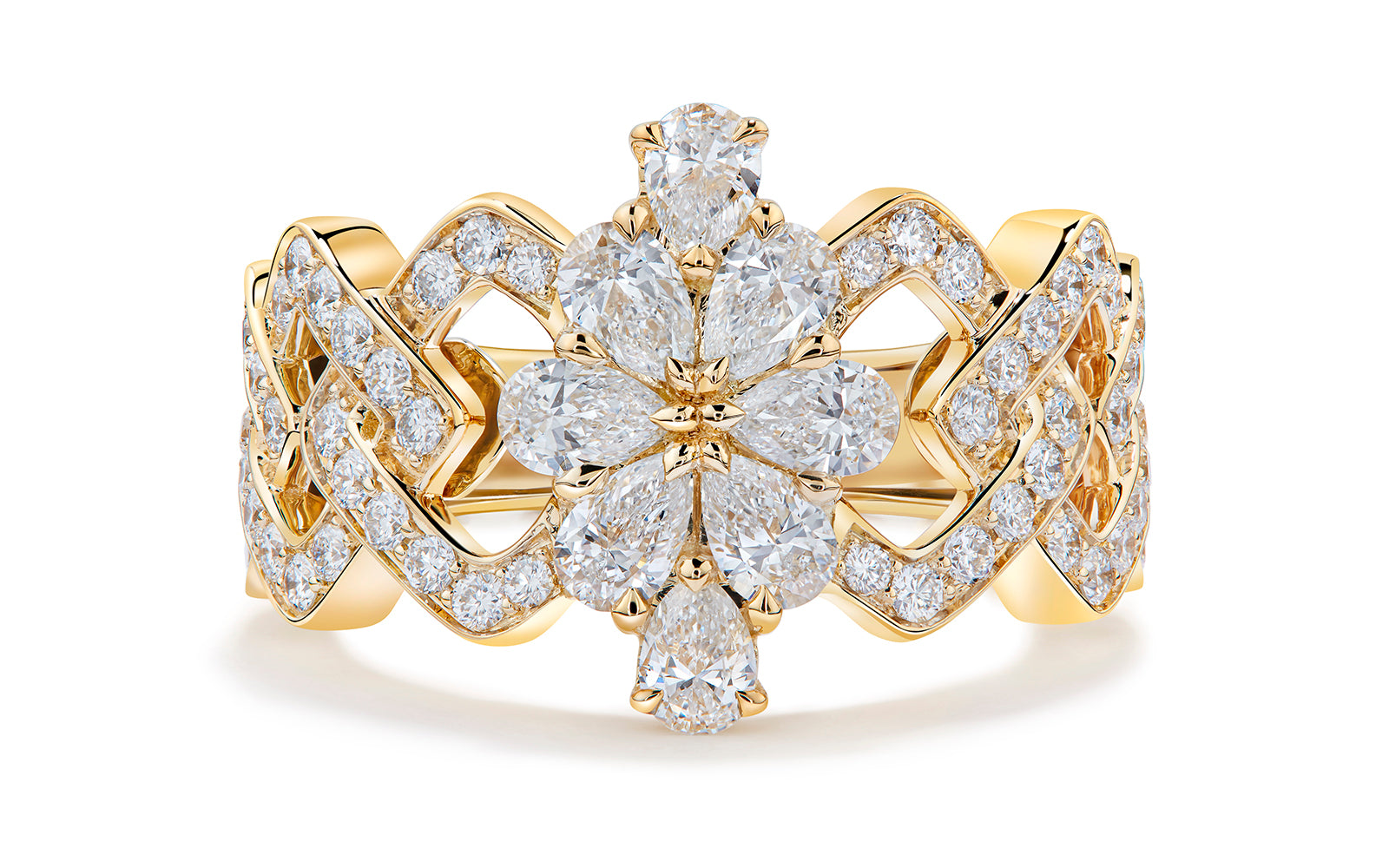 The Crown 1.97ct D Flawless Diamond Ring set in 18K Yellow Gold